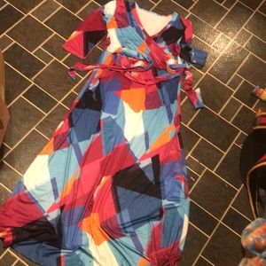 Graphic print maxi dress